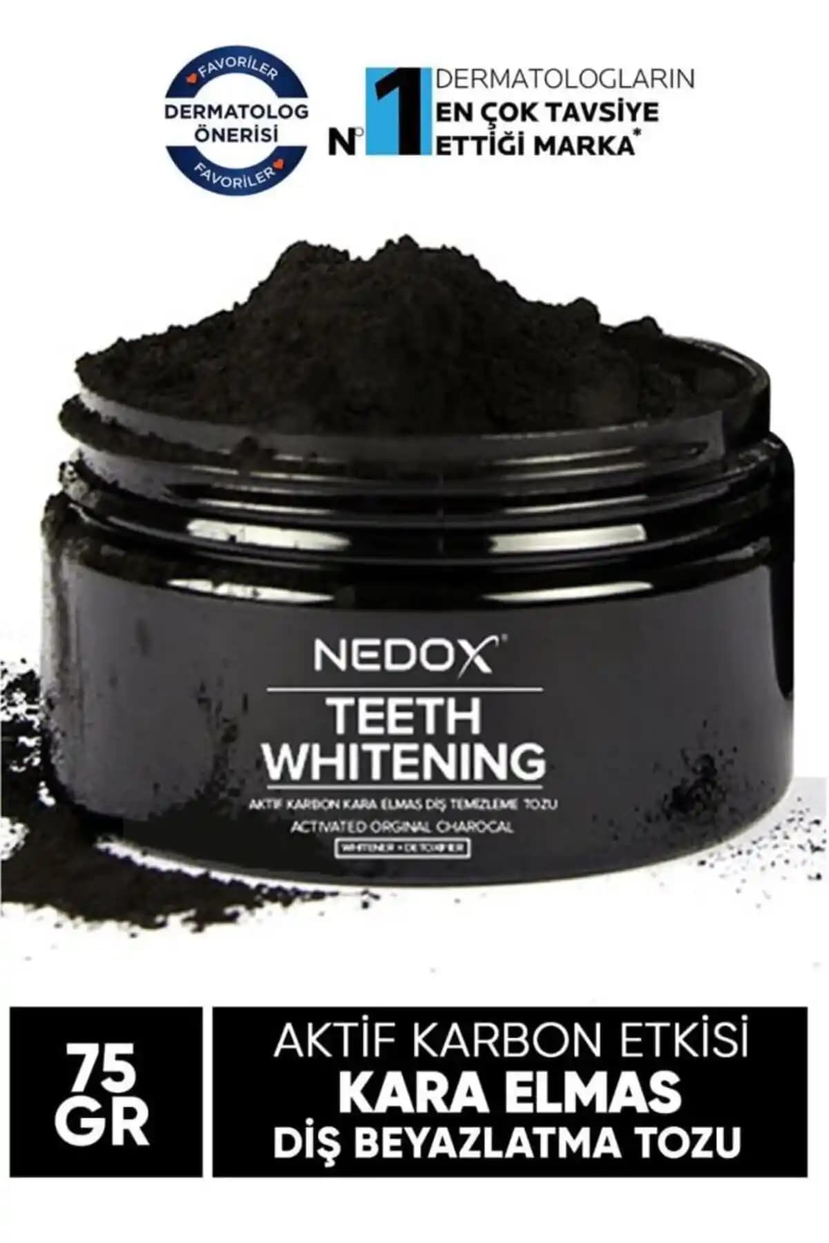 NEDOX Kara Elmas Aktif Karbon Diş Beyazlatma Tozu: Doğal ve Güvenilir Beyazlatma Çözümü