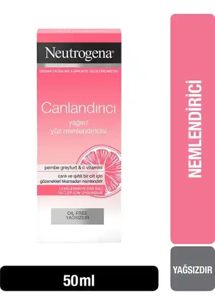 Neutrogena Visibly Clear Pembe Greyfurt Yağsız Nemlendirici: Yağlı ve Karma Ciltler İçin Canlandırıcı Bakım