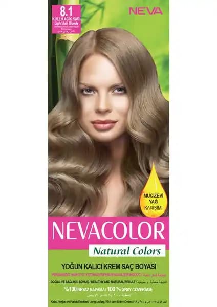 NevaColor Saç Boyası Seti 8.1 Küllü Açık Sarı: Kalıcı ve Doğal Sonuçlar İçin Uygun Bir Seçenek