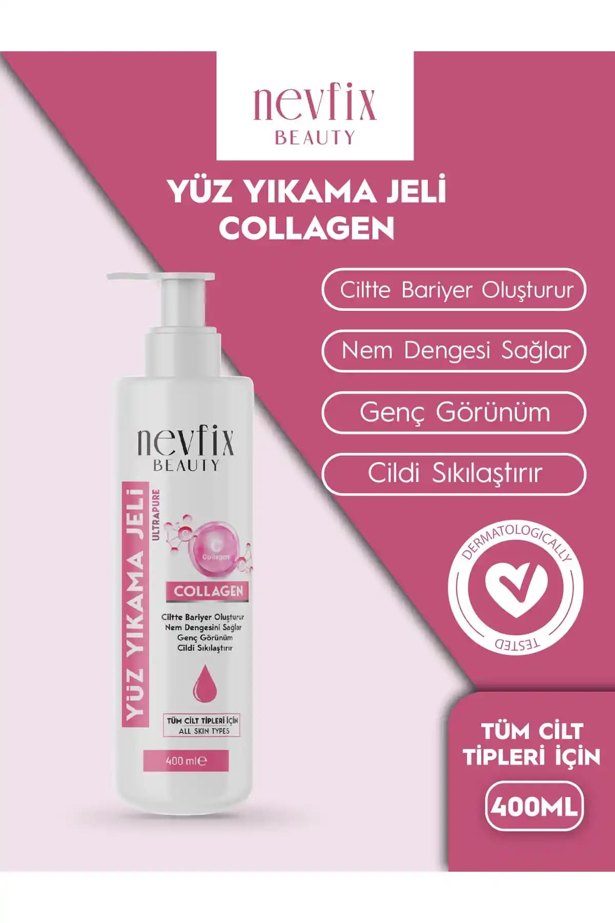 Nevfix Beauty Collagen Yüz Yıkama Jeli: Cilt Sağlığını Destekleyen Etkili Temizlik Ürünü