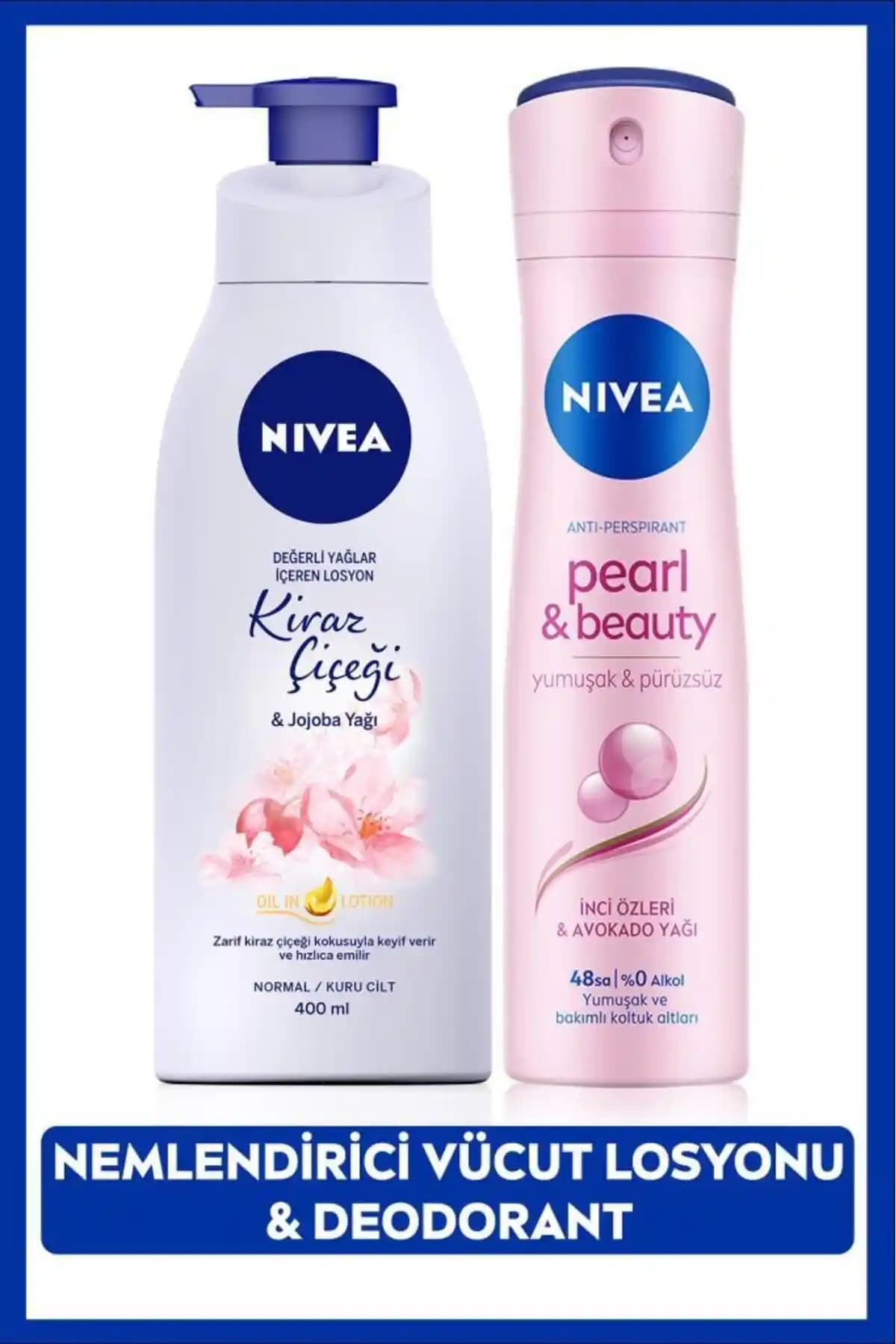 NIVEA Kadın Pearl&Beauty Sprey Deodorant ve Nemlendirici Vücut Losyonu Ürünleri