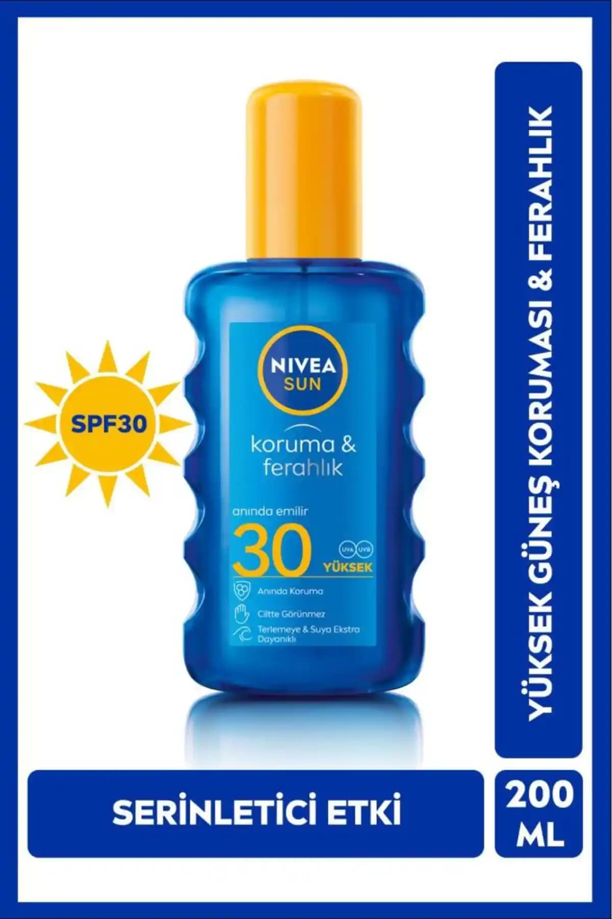 NIVEA SUN SPF30 Koruma ve Ferahlık Spreyi Yaz Ayları İçin Güvenilir Güneş Koruyucu