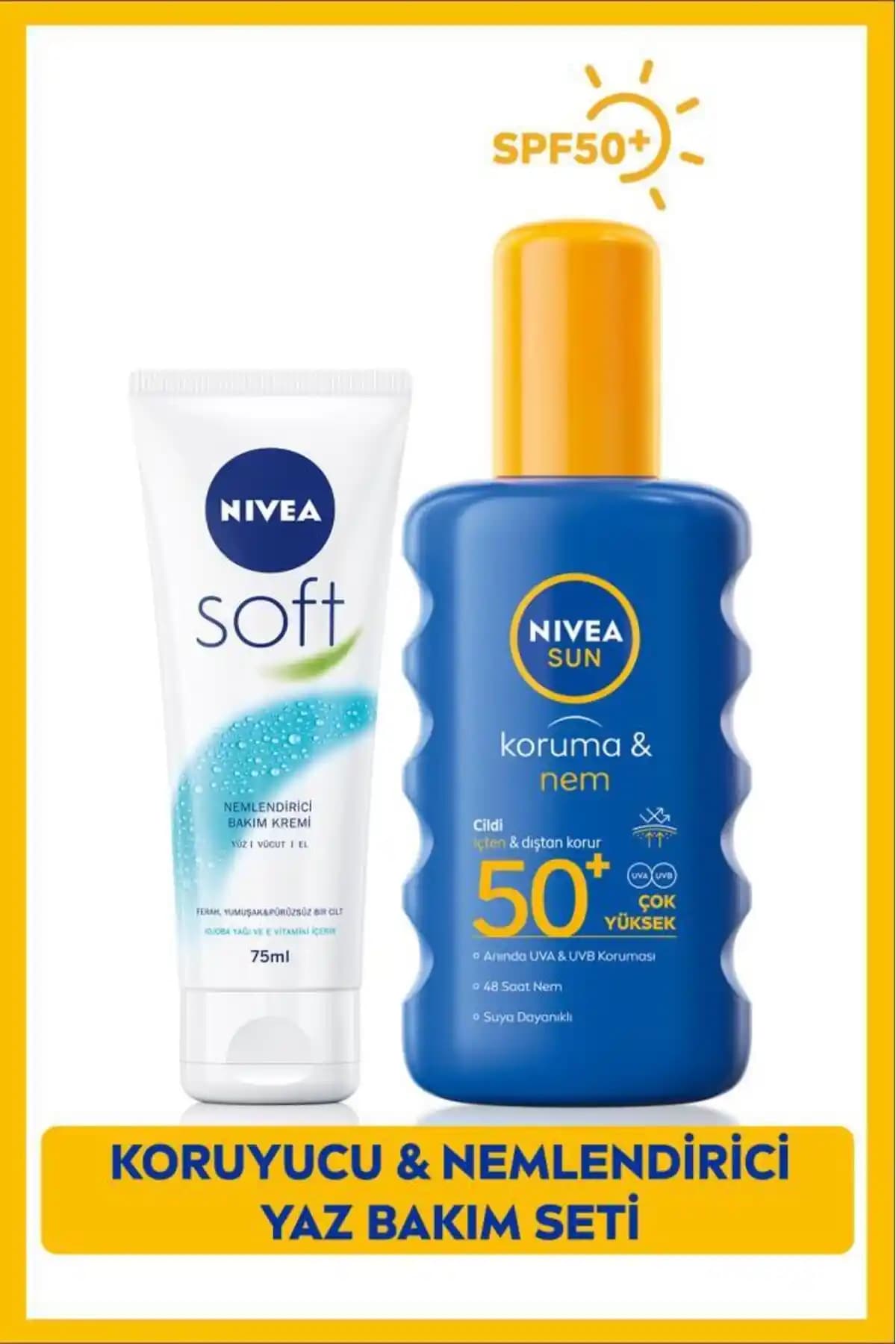 NIVEA SUN SPF50 Yüksek Güneş Koruyucu Sprey ve Nemlendirici Bakım Kremi Ürün Tanıtımı ve Özellikleri
