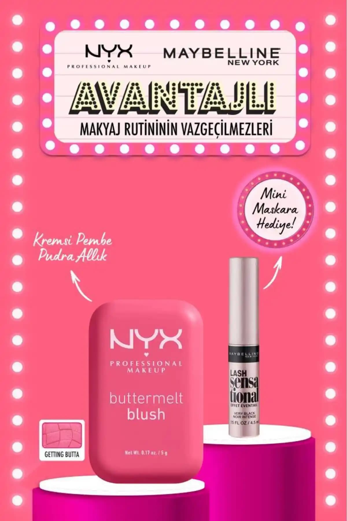 NYX Buttermelt Blush ve Lash Sensational Mini Seti ile Doğal ve Çekici Makyaj Deneyimi
