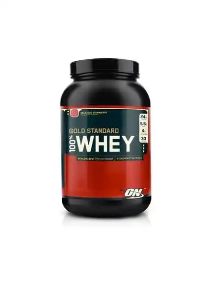 Optimum Nutrition %100 Whey Protein Gold Standard Çilek Aromalı 908g Sporcu ve Sağlıklı Yaşam Destekçisi