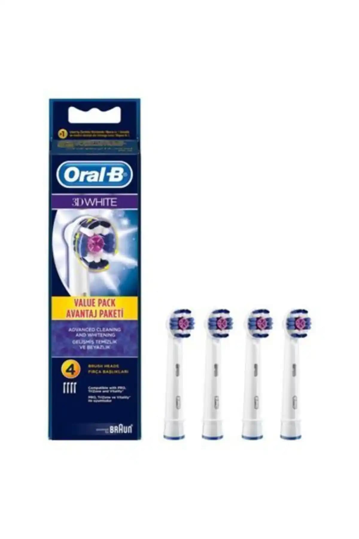 Oral-B Dörtlü Yedek Başlık 3D White: Etkili Diş Temizliği ve Beyazlatma Çözümü