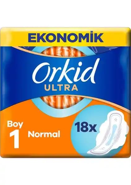 Orkid Ultra Extra Normal Hijyenik Ped 18 Adet Ekonomik Paket Günlük Güvenlik ve Konfor