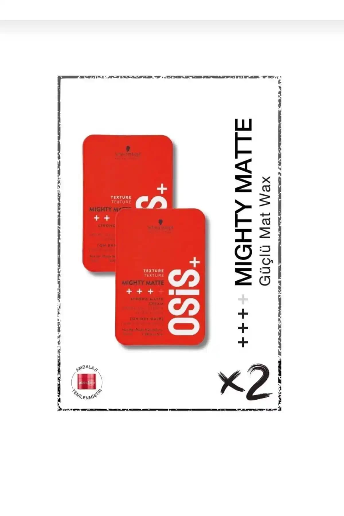 Osis Mighty Matte Güçlü Tutucu Mat Wax 85 ml 2'li Set: Doğal ve Mat Görünüm Sağlayan Saç Şekillendirme Ürünü