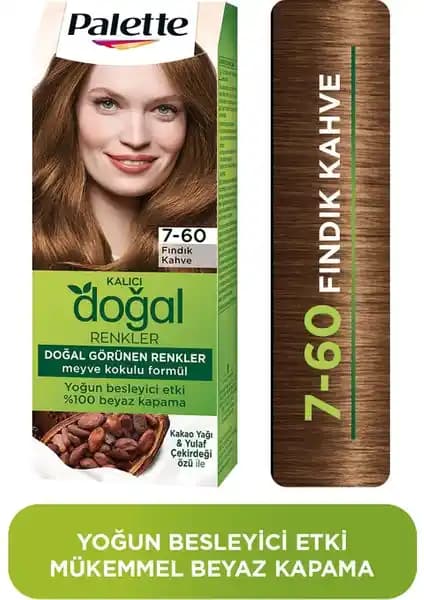 Palette Kalıcı Doğal Renkler 7-60 Fındık Kahve ve Goji Berry Özlü Saç Boyası