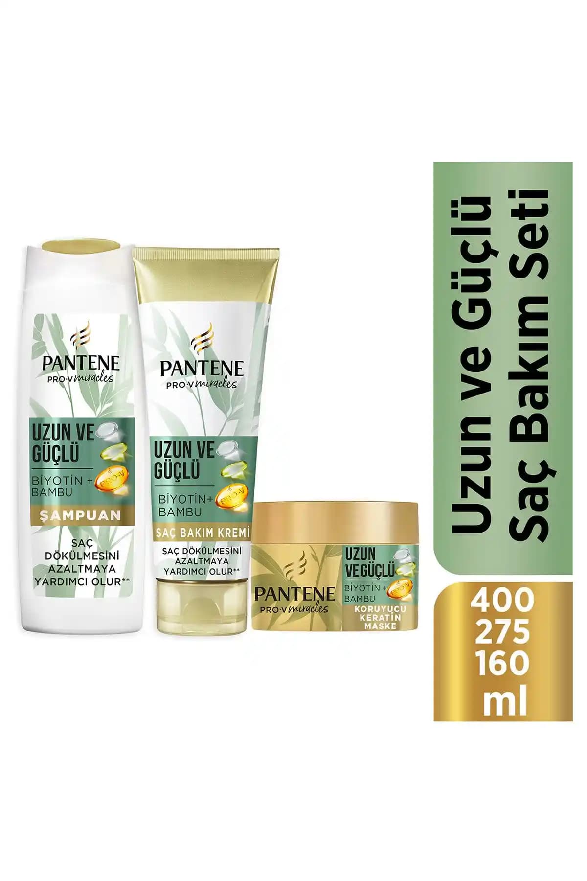 Pantene Uzun ve Güçlü Bambu ve Biotinli Saç Bakım Seti: Sağlıklı ve Uzayan Saçlar İçin