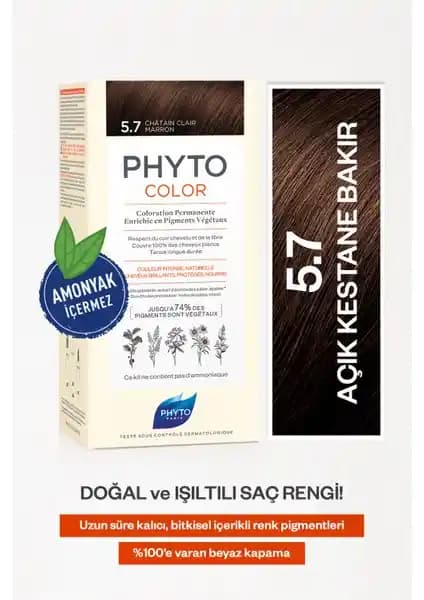 Phyto Color Saç Boyası 5.7 Açık Kestane Bakır: Doğal ve Güvenilir Renk Seçeneği
