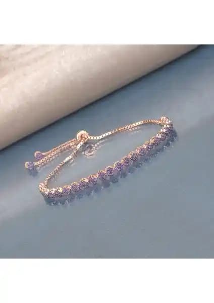 Ravza Gümiş 925 Ayar Gümüş Ametist Taşlı Papatya Asansörlü Bileklik Özellikleri