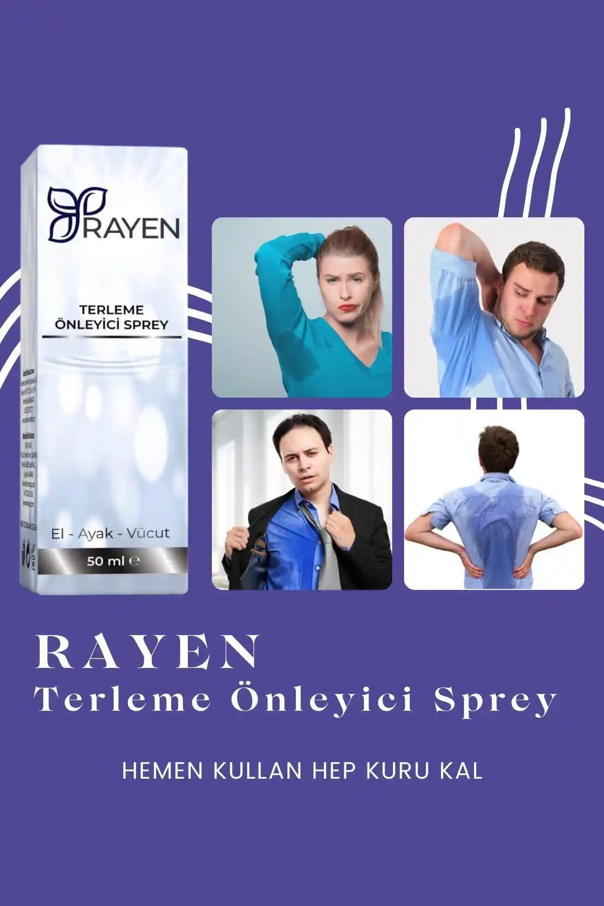 Rayen Terleme Önleyici Sprey 50ml ile Terleme ve Kötü Koku Sorunlarına Etkili Çözüm