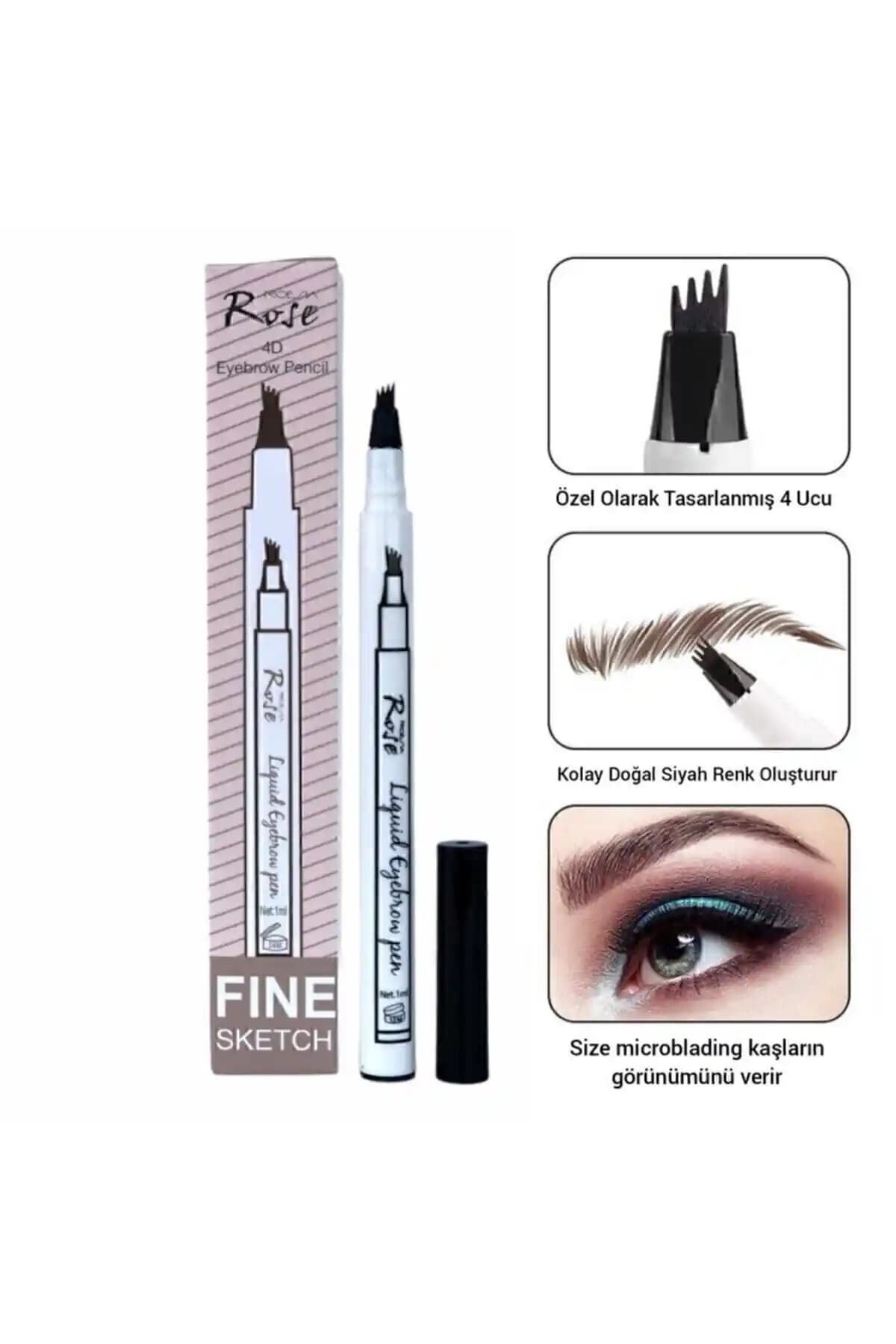 Roesıa Rose Siyah Rose Microblading Kalemi ile Doğal ve Kalıcı Kaş Şekillendirme