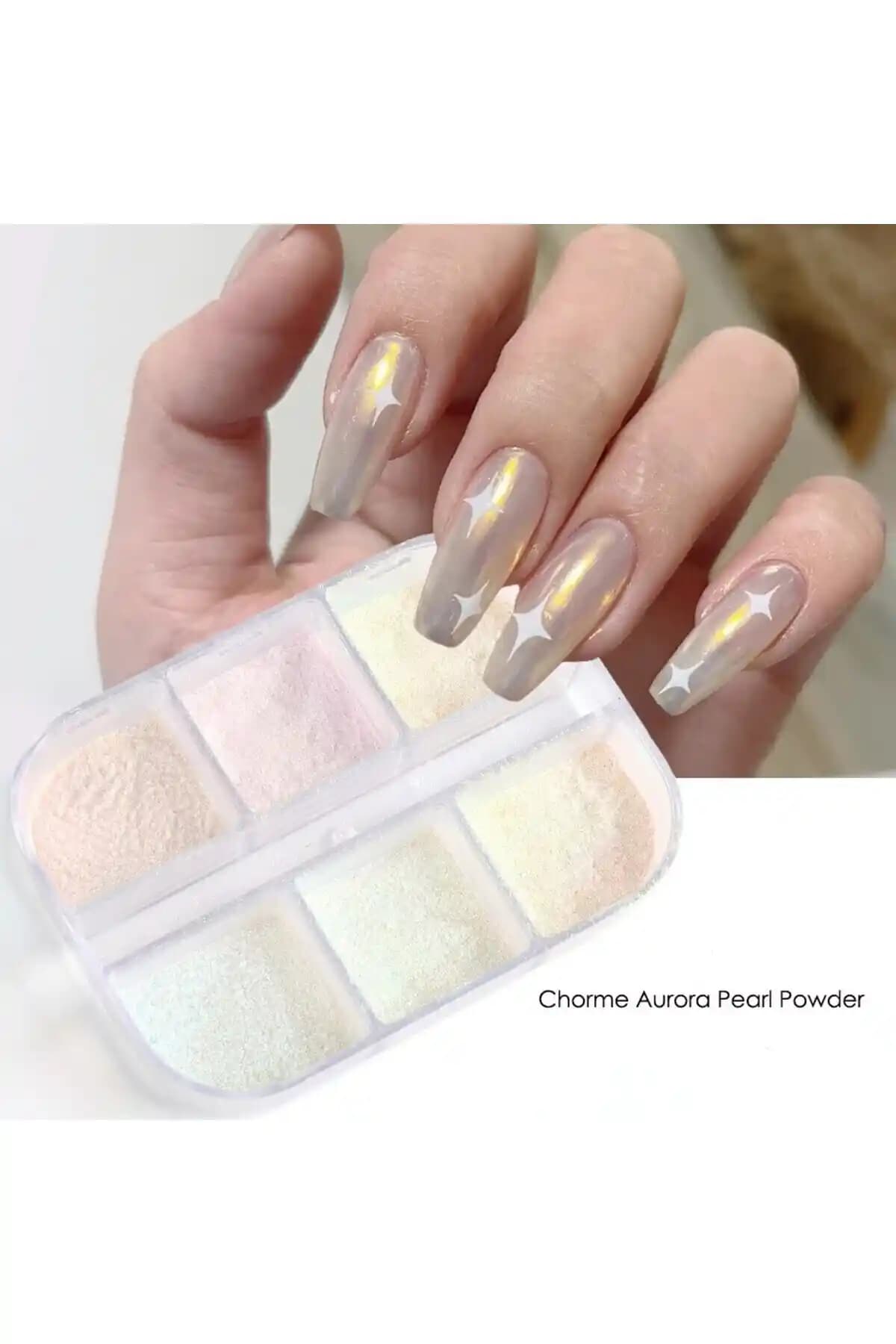 Rosalind 6 Renk İnci Tozu Nail Art Seti Çok Yönlü ve Parlak Tırnak Tasarımları İçin