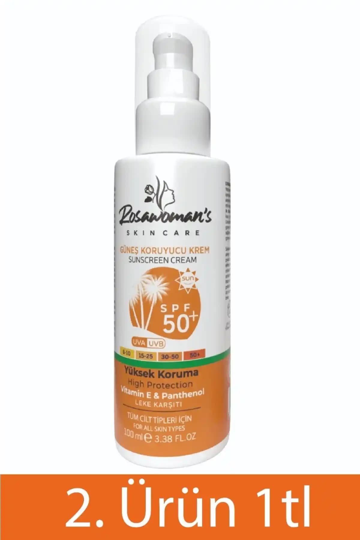 Rosawomans Güneş Kremi 100ml SPF 50 ile Güçlü ve Hassas Ciltler İçin Koruma