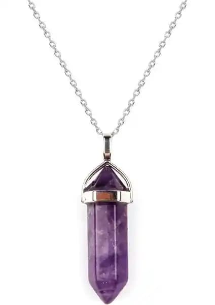 Ryso Store Ametist Doğal Taş Pandül Kolye: Estetik ve Ruhsal Fayda Sağlayan Unisex Takı
