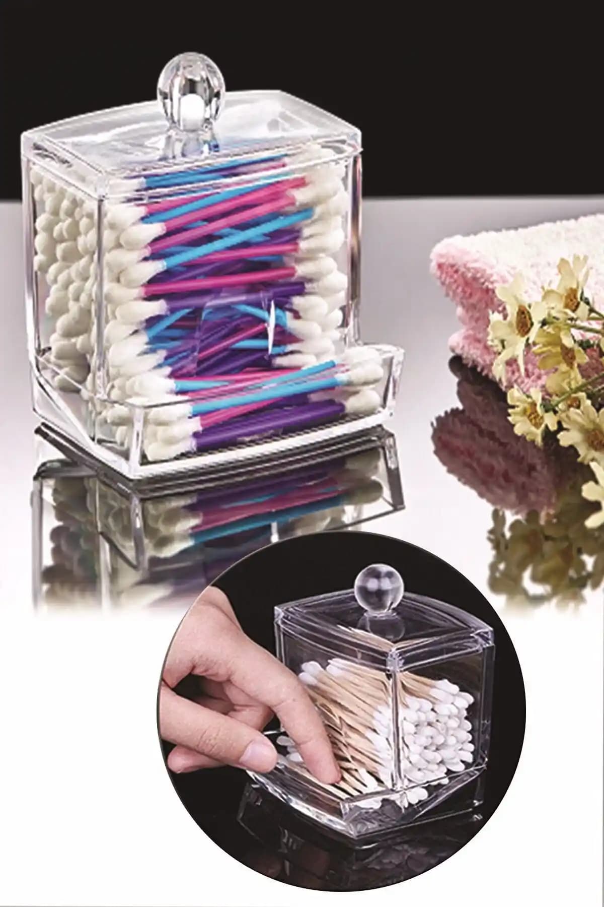 Şeffaf Kapaklı Hazneli Makyaj Organizer Kutusu - Dayanıklı ve Çok Yönlü Tasarım