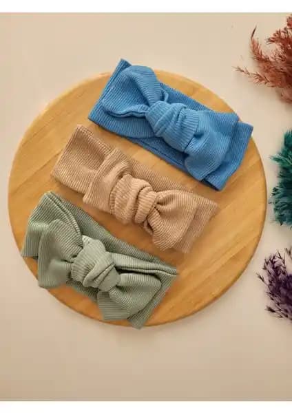 Seher Bebe Butik Kız Bebek ve Çocuk Ribana Bandana Seti 0-6 Yaş Arası Şık ve Konforlu Aksesuar