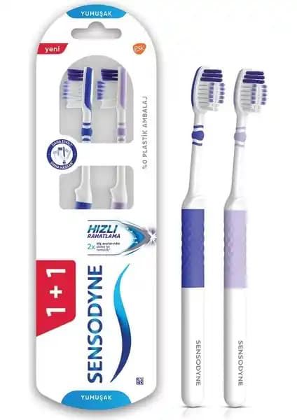 Sensodyne Yumuşak Diş Fırçası 1+1 Duoflex Oynar Boyun ile Hassas Dişler İçin Güçlü ve Nazik Temizlik