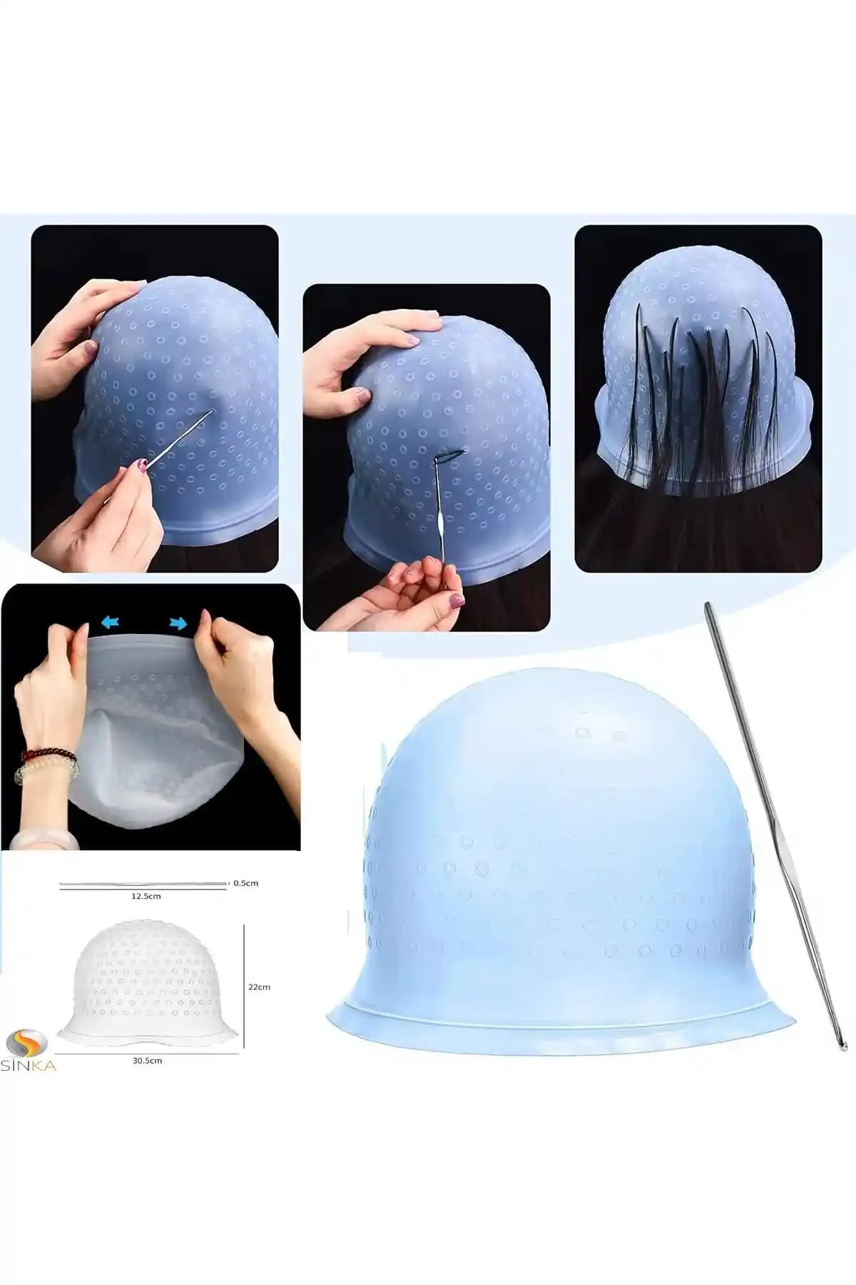 SİNKA Silikon Röfle Bonesi Delikli Saç Boyama Metal Tığ: Yenilikçi ve Kullanıcı Dostu Tasarım