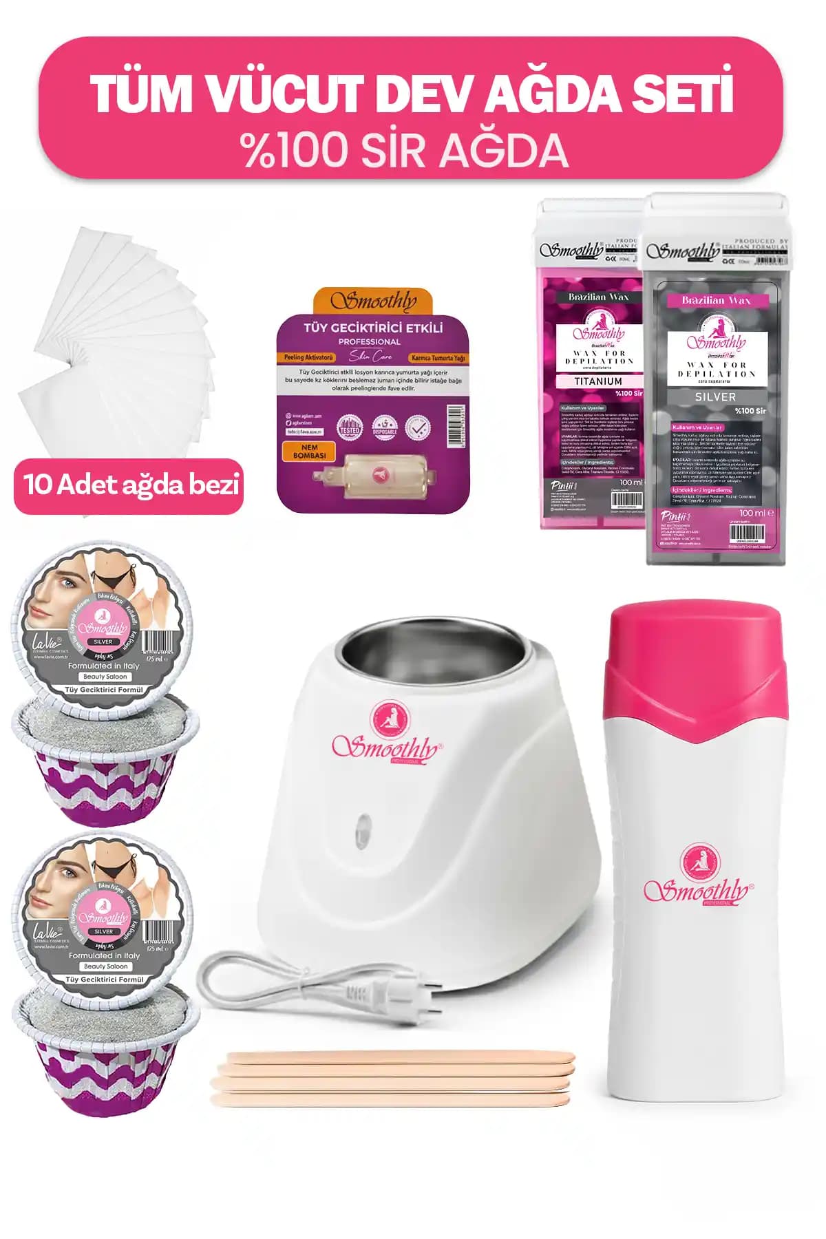 Smoothly Tüm Vücut Ağda Seti: Profesyonel ve Ev Kullanımı İçin Geniş İçerikli Çözüm