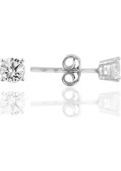 Söğütlü Silver Gümüş Pırlanta Montürlü Tek Taş Küpe: Zarif ve Modern Takı Tasarımı