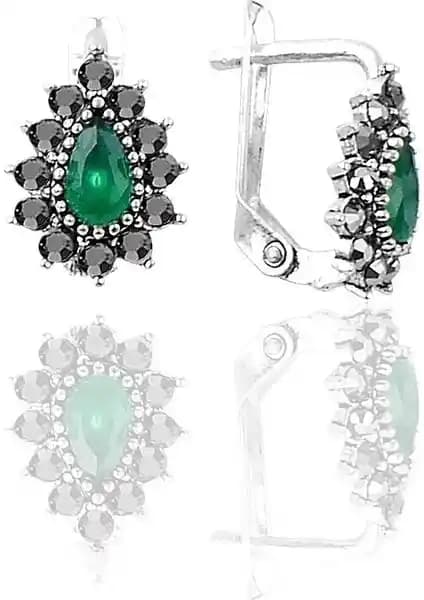 Söğütlü Silver Markazit ve Kök Zümrüt Taşlı Damla Modeli Küpe İncelemesi