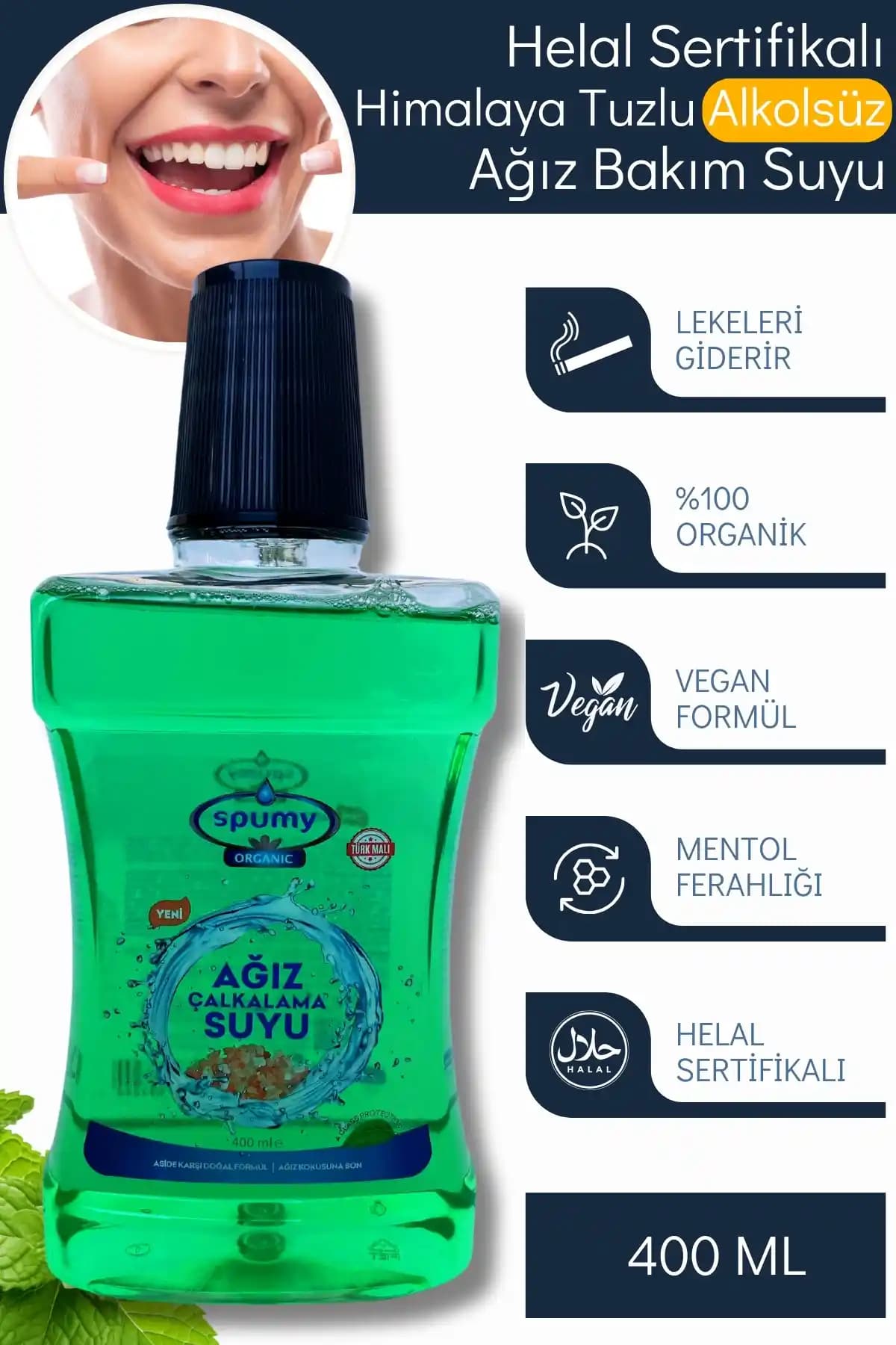 Spumy Helal Sertifikalı Himalaya Tuzlu Alkolsüz Ağız Bakım Suyu Ürün Tanıtımı ve Kullanım Avantajları