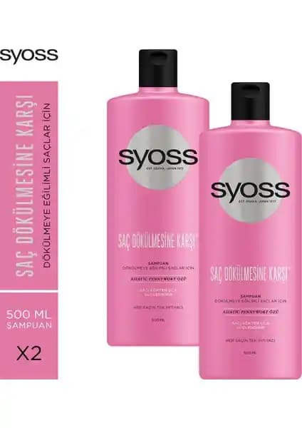 Syoss Şampuan 500Ml X 2 Adet Saç Dökülmesine Karşı Güçlendirici ve Doğal İçerikli Ürün