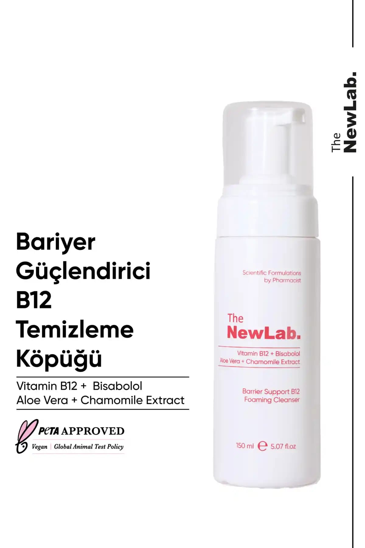 The NewLab Bariyer Güçlendirici B12 Temizleme Köpüğü ile sağlıklı ve parlak cilt