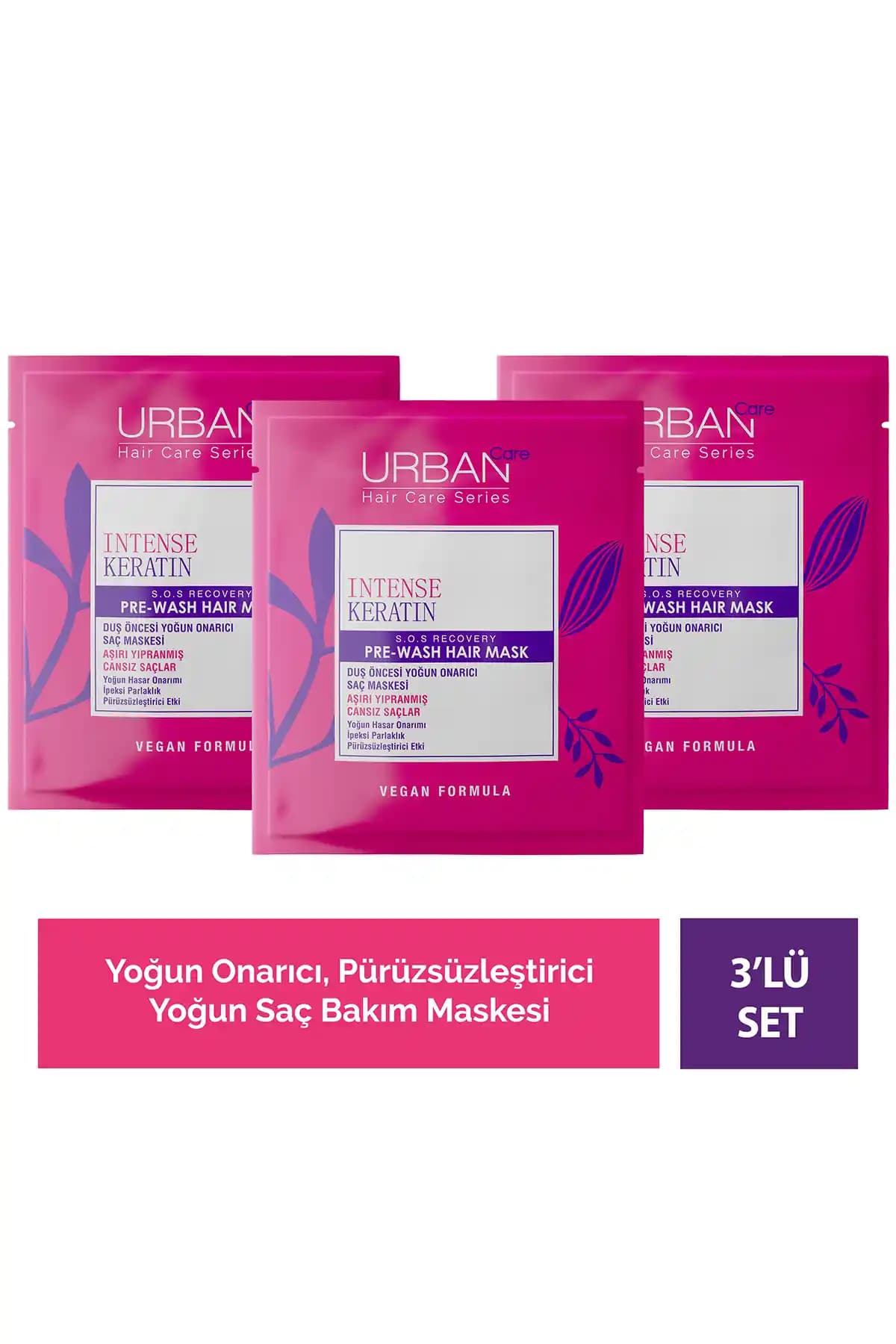 Urban Care Intense & Keratin Saç Bakım Maskesi Yıpranmış Saçlar İçin Güçlendirici ve Parlaklık Sağlayıcı