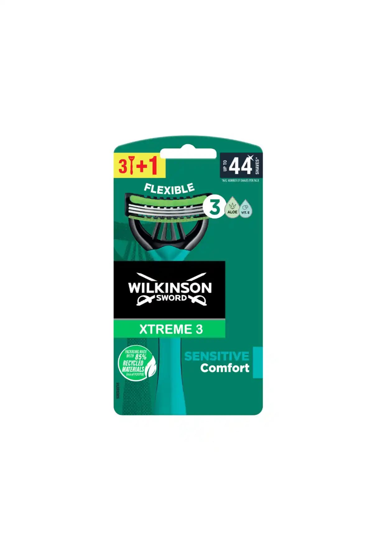 Wilkinson Sword Xtreme3 3 1 Sensitive Erkekler İçin Çevre Dostu Kullan-At Tıraş Bıçağı