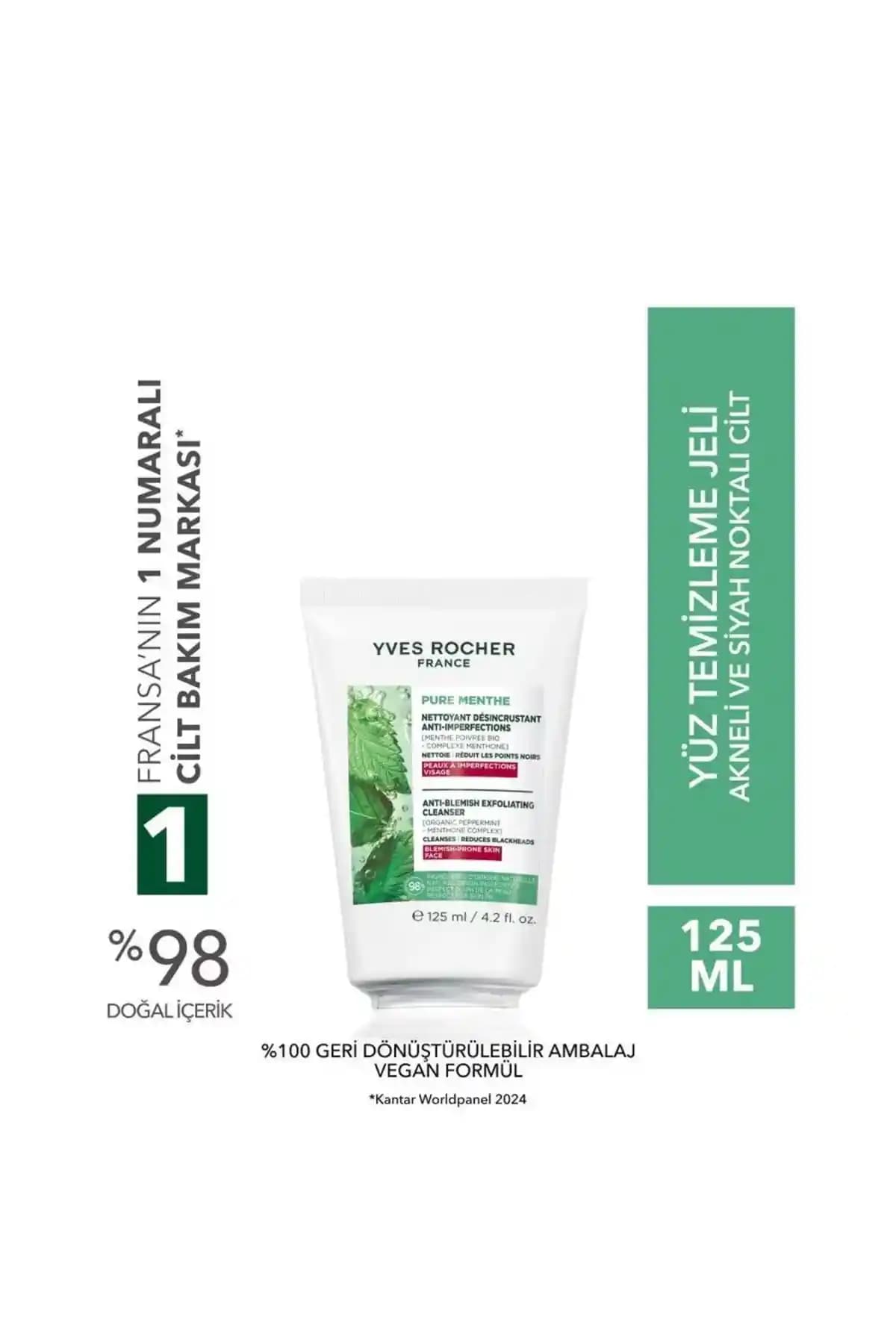 Yves Rocher Akneye Eğilimli Ciltler İçin Peeling Etkili Prebiyotik Yüz Yıkama Jeli