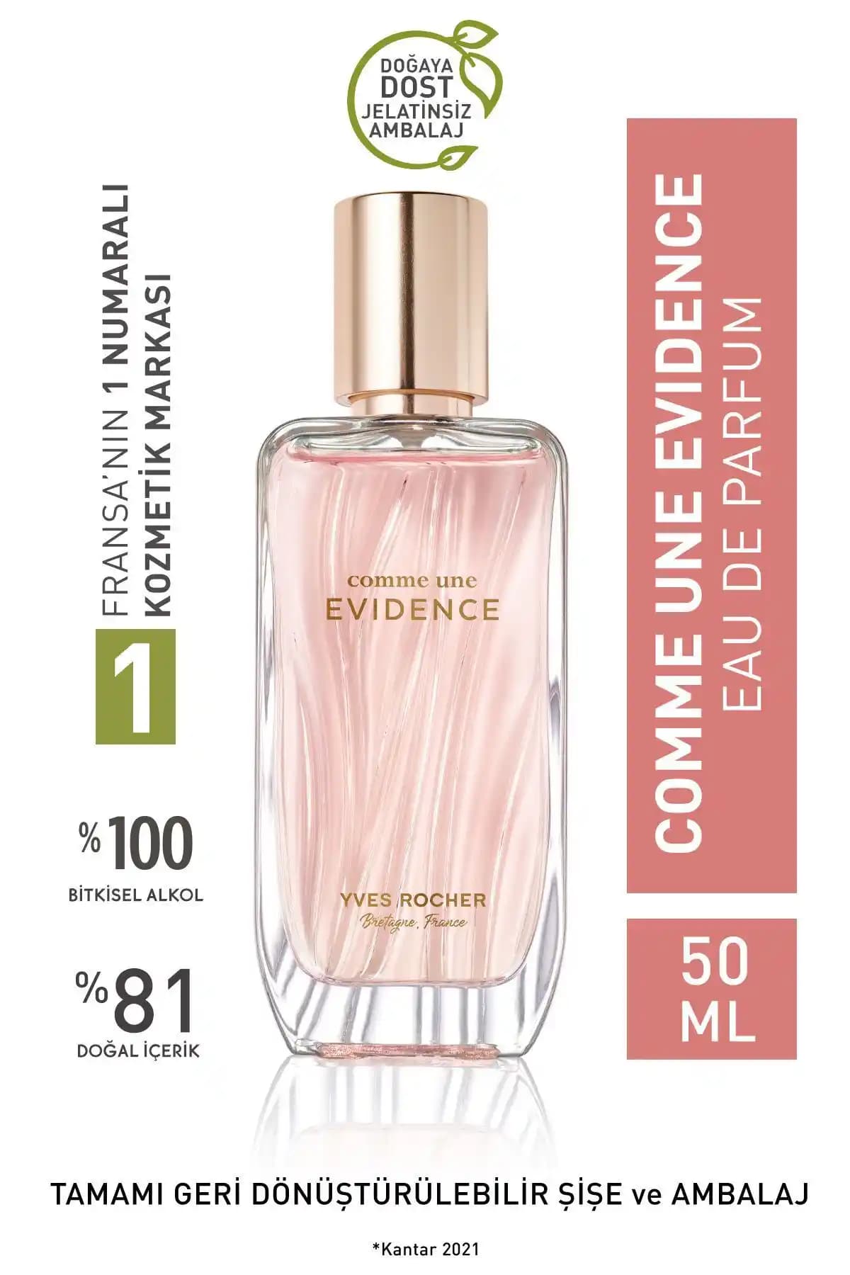 Yves Rocher Comme une Evidence EDP Kadınlar İçin Zarif ve Kalıcı Çiçeksi Parfüm