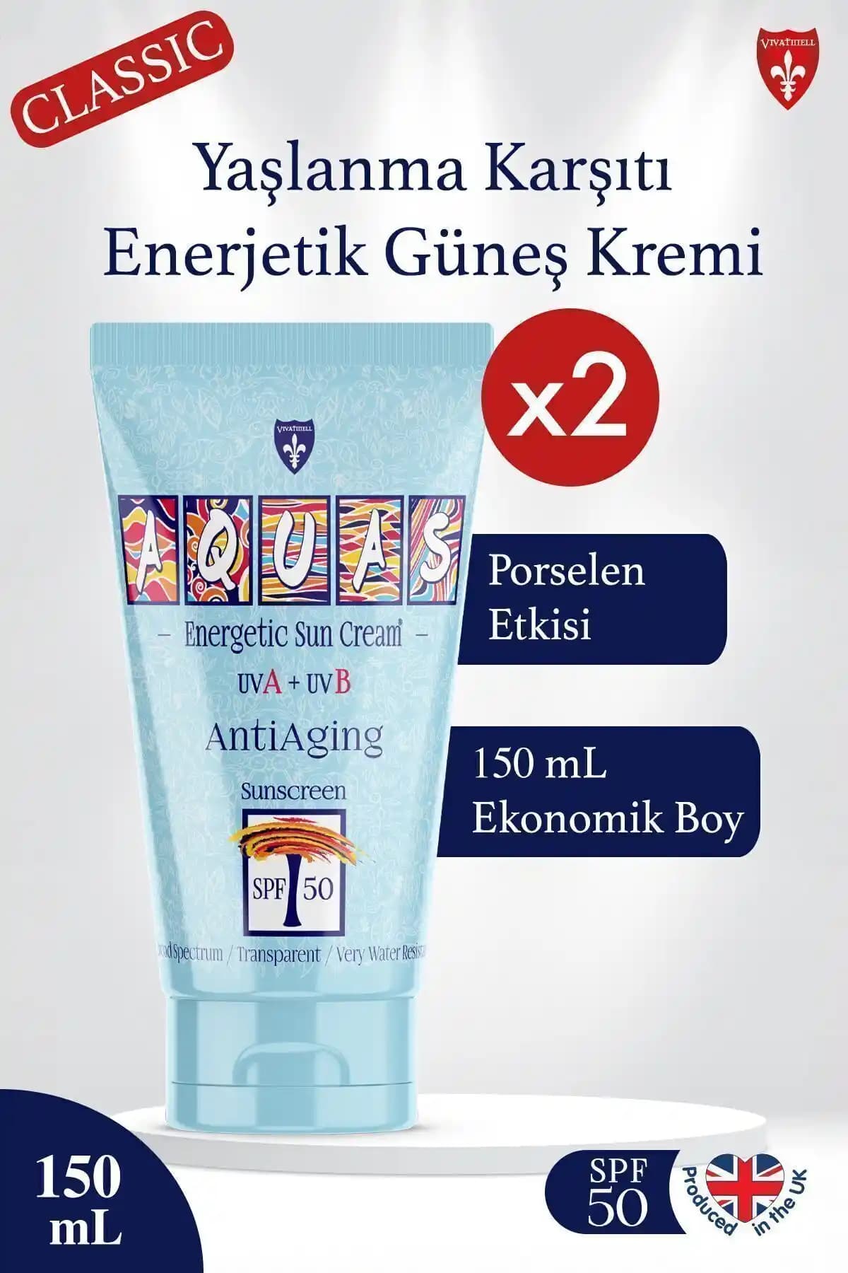 Aquas Classic Yaşlanma Karşıtı Enerjetik Güneş Kremi Güçlü Koruma ve Cilt Bakımı Özellikleri
