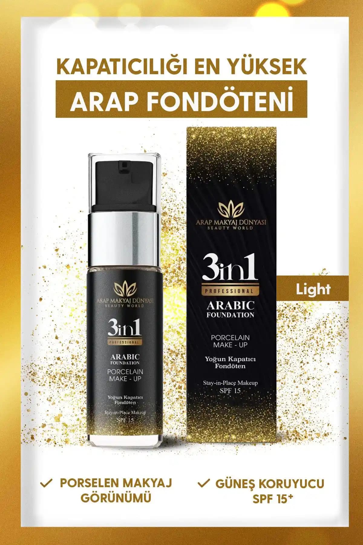 Arap Makyaj Dünyası Yoğun Kapatıcı Fondöten Light: Yüksek Kapatıcılık ve Doğal Görünüm Sağlar