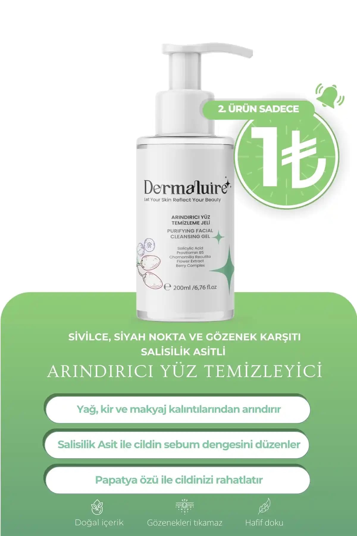 Dermaluire Salisilik Asitli Yüz Temizleyici: Siyah Nokta ve Gözenek Karşıtı Çözüm