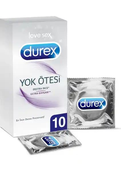 Durex Yok Ötesi Ultra Kaygan Prezervatif 10'lu: İnce ve Yüksek Kayganlık Özelliğiyle Güvenli Kullanım