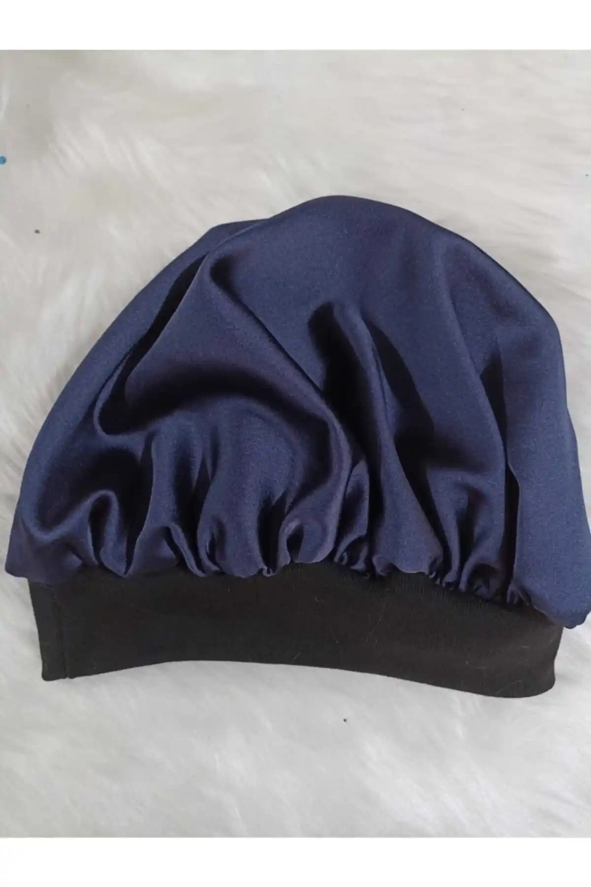 Elvin Lacivert Saten Saç Bonesi Şıklık ve Kullanım Kolaylığı Sunan Aksesuar