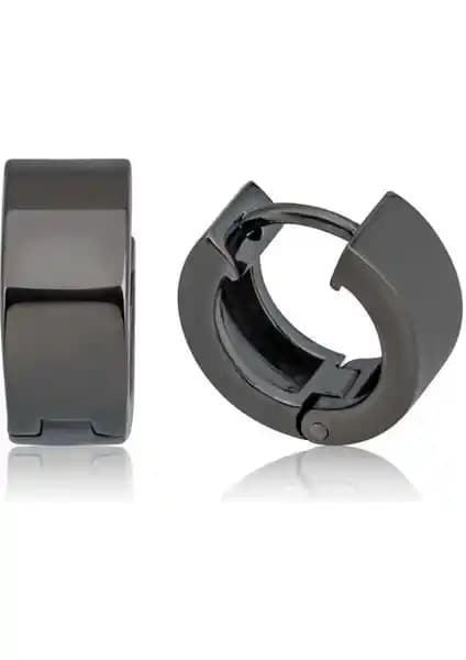 Geniş Düz Halka Çelik Unisex Erkek Küpe Çifti: Modern ve Dayanıklı Tasarım Özellikleri