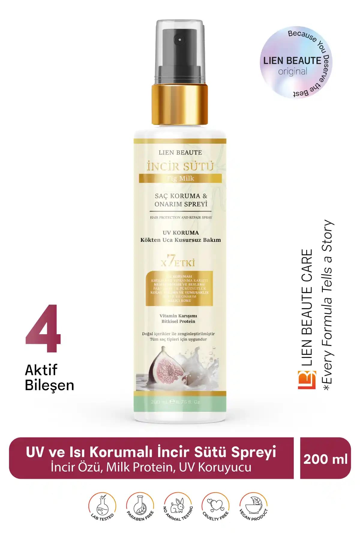 Lien Beaute İncir Sütü UV Isı Korumalı Saç Bakım ve Onarım Spreyi Özellikleri ve Kullanım Avantajları