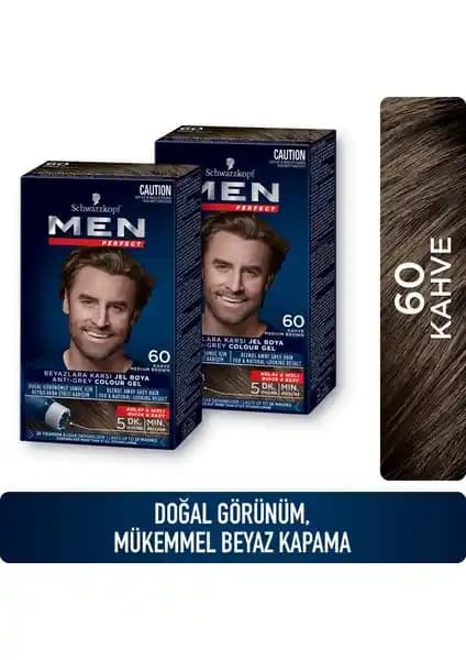 Men Perfect Saç Boyası 60 Kahve Erkekler İçin Hızlı ve Doğal Renk Seçeneği