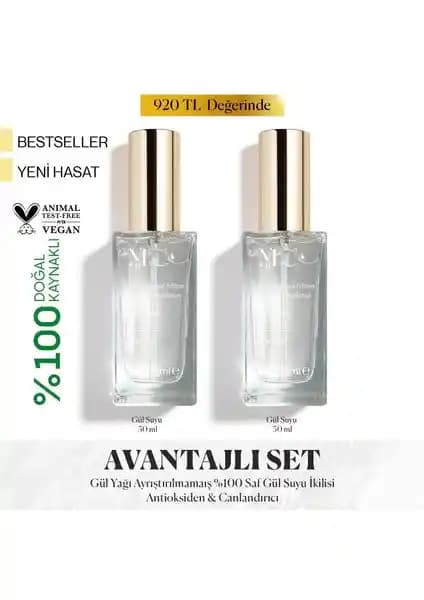 Misbahçe Limited Edition Saf Gül Suyu Seti: Doğal ve Çok Yönlü Cilt Bakım Ürünü