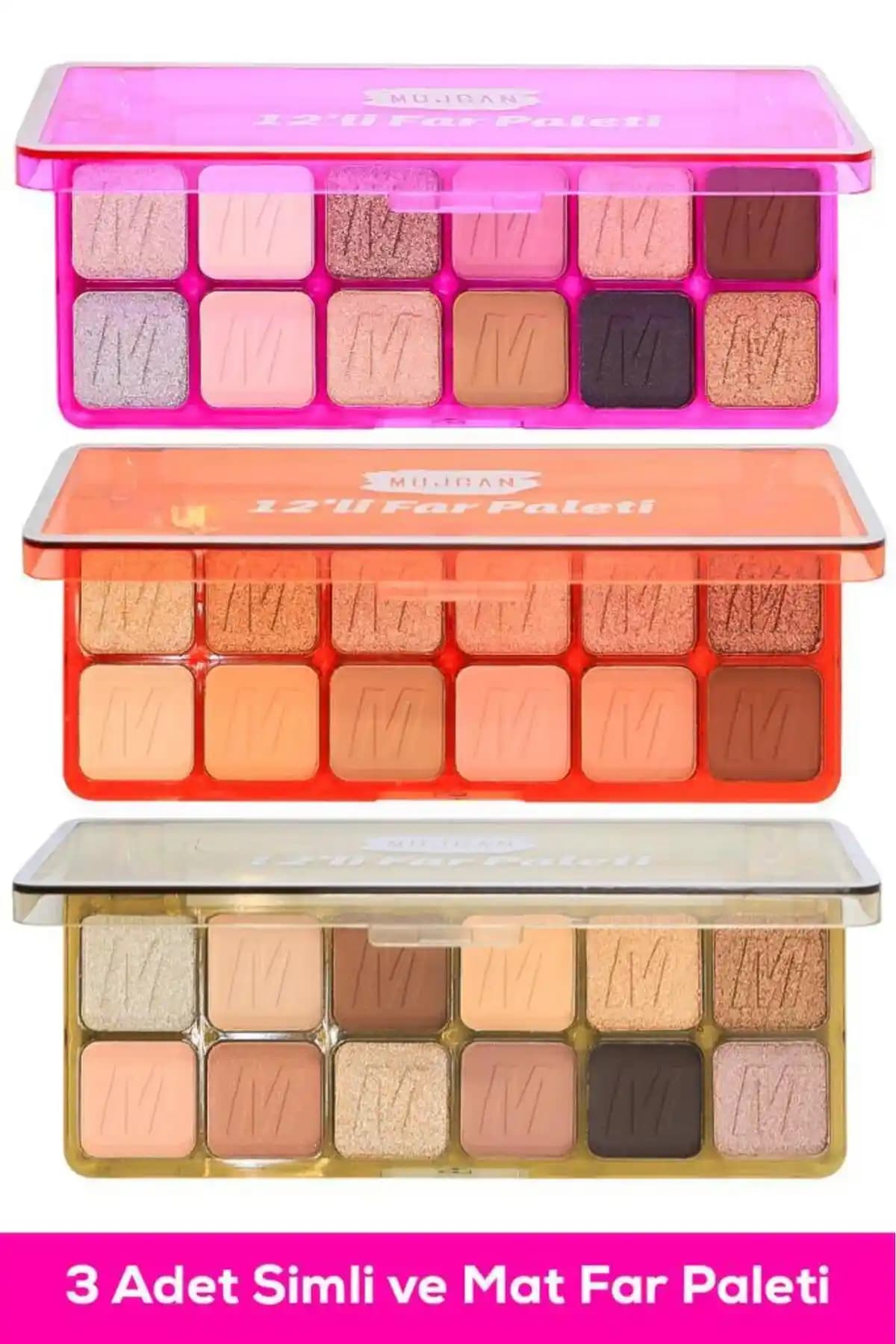 MUJGAN 12'li Simli ve Mat Far Paleti ile Farklı Makyaj Stilleri Yaratın