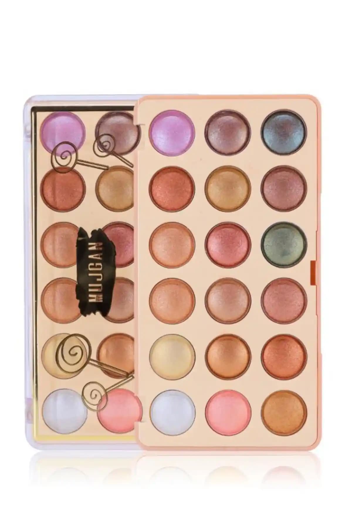 MUJGAN 18'li Sıcak Işıltı Far Paleti No 2 Göz Makyajında Şıklık ve Parlaklık Sağlar