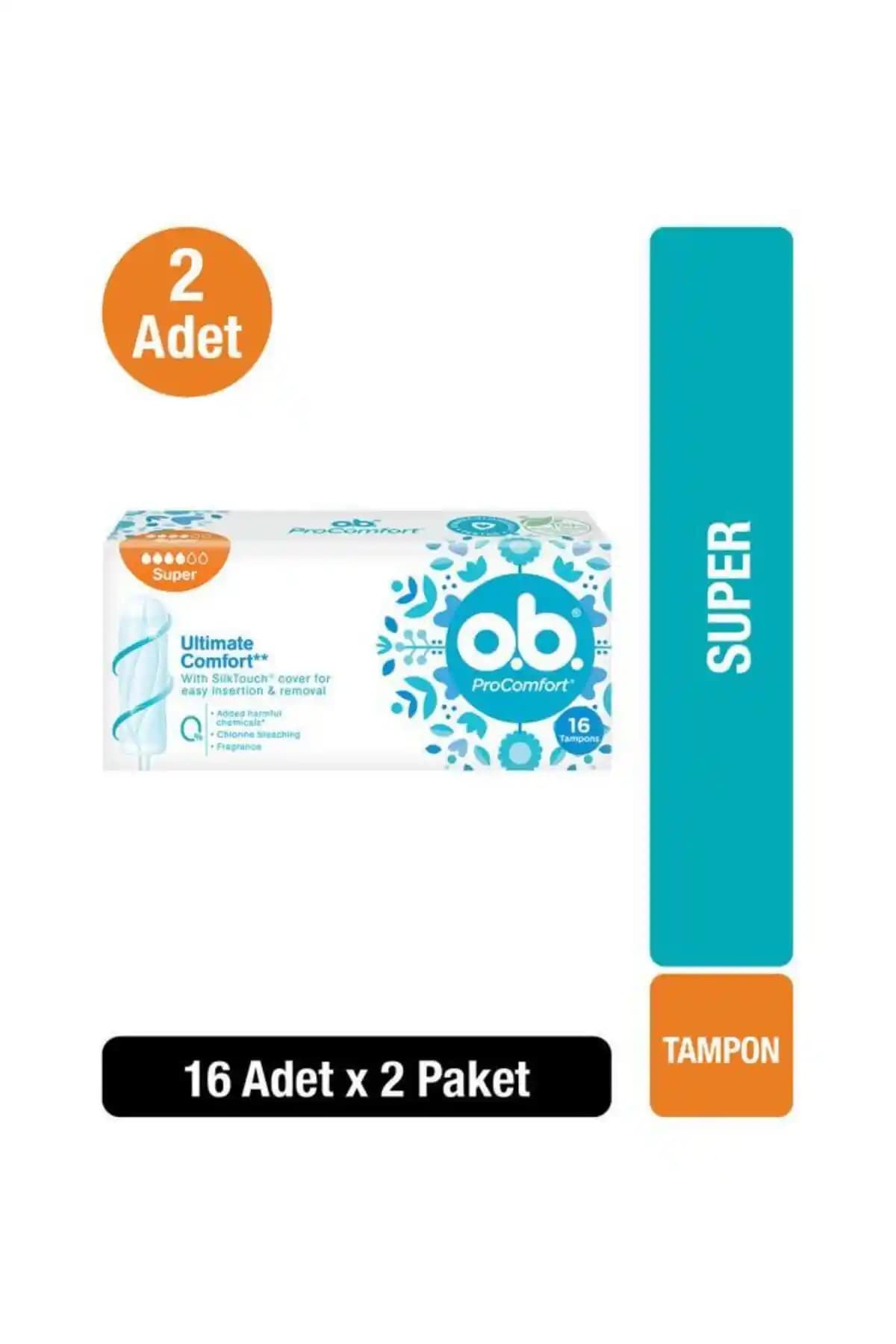 O.b. Tampon Süper 16'lı x2: Yüksek Emicilik ve Güvenilirlik Sunan Hijyen Ürünü