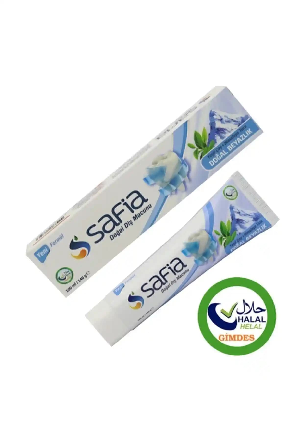 Safia Yeşilçay ve Himalaya Tuzu İçeren Doğal Helal Diş Macunu 100ml