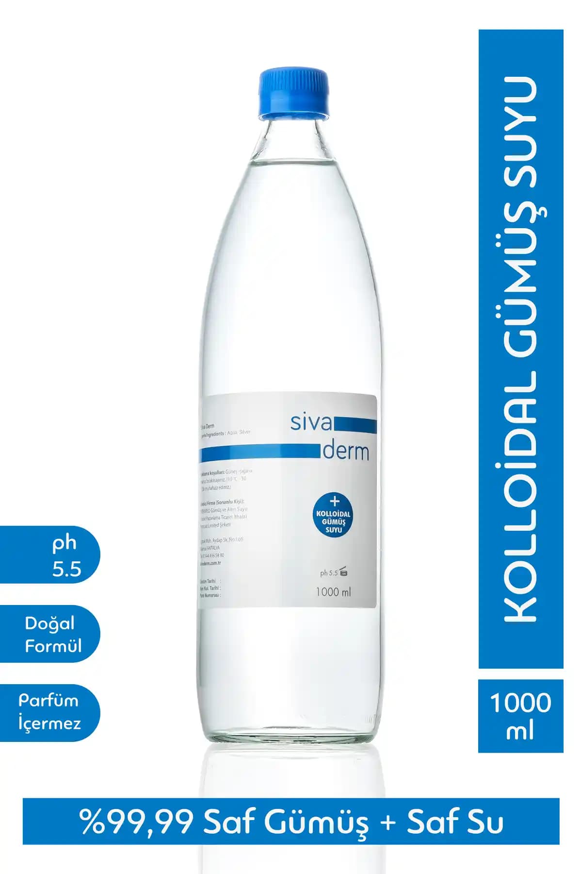 Siva Derm 1 Litrelik Kolloidal Güç Suyu: Doğal ve Çok Yönlü Cilt Bakım Ürünü