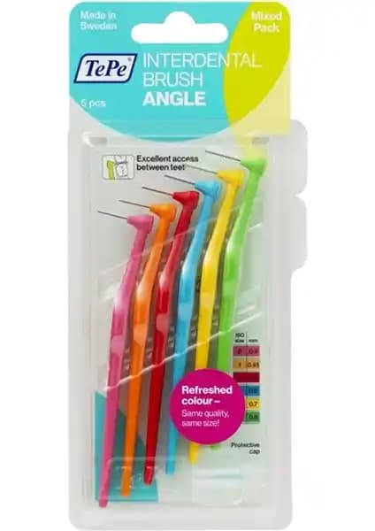 Tepe Angle Saplı Arayüz Fırçası 6'lı Paket: Diş Arası Temizliği İçin Etkili Çözüm